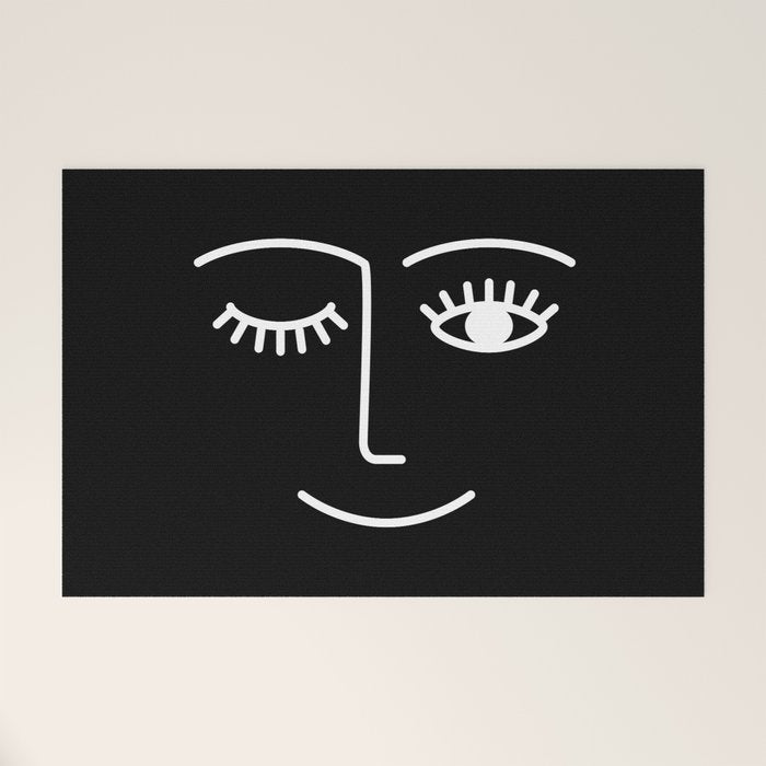 Wink (Black) Welcome Mat Gallery Image 1