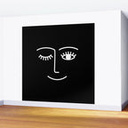 Wink (Black) Wall Mural Gallery Image 2