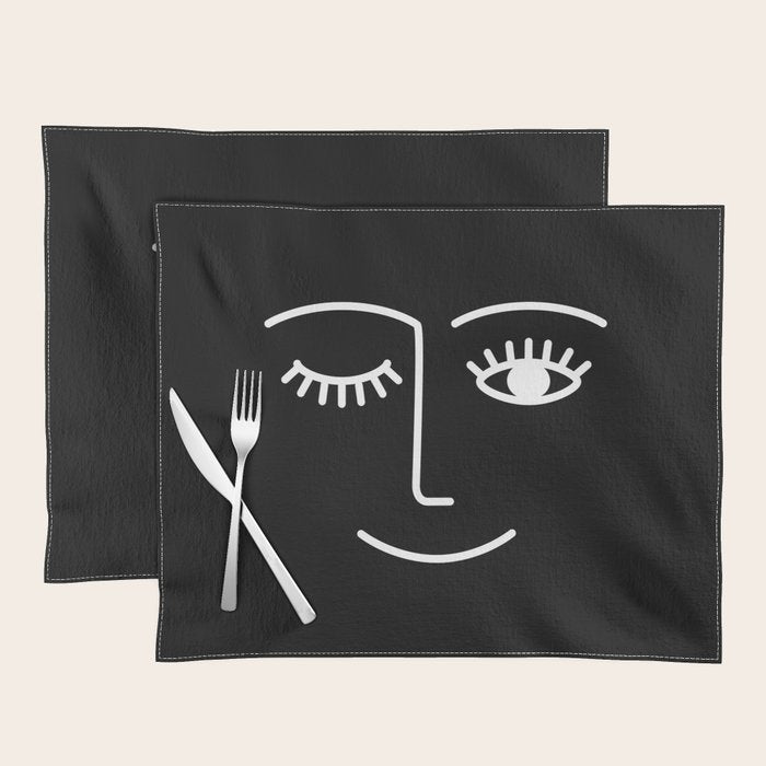 Wink (Black) Placemat Gallery Image 1