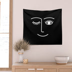 Wink (Black) Wall Tapestry Gallery Image 2