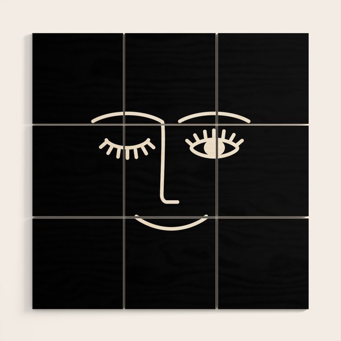 Wink (Black) Wood Wall Art Gallery Image 1