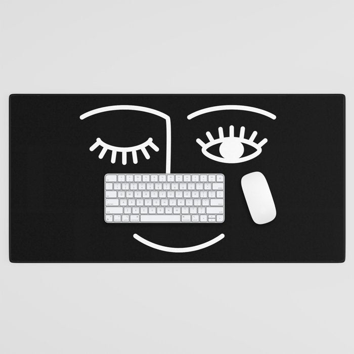 Wink (Black) Desk Mat Gallery Image 1
