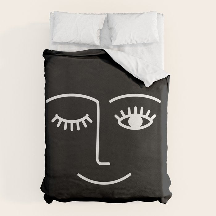 Wink (Black) Duvet Cover Gallery Image 6