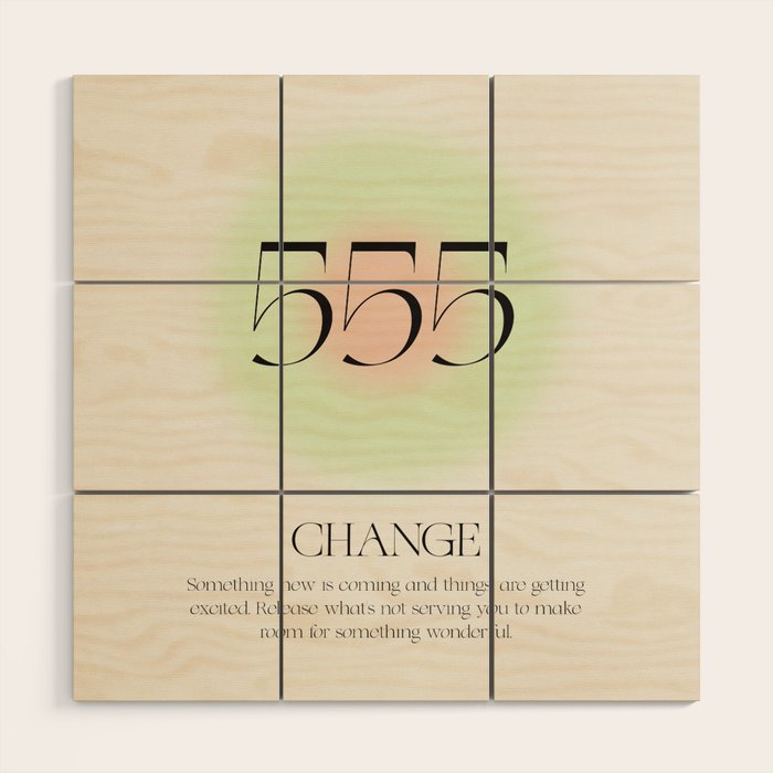 Angel Number 555 | Change Wood Wall Art Gallery Image 1