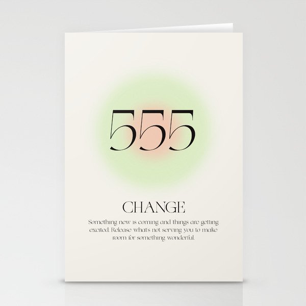 Angel Number 555 | Change Stationery Card Gallery Image 2