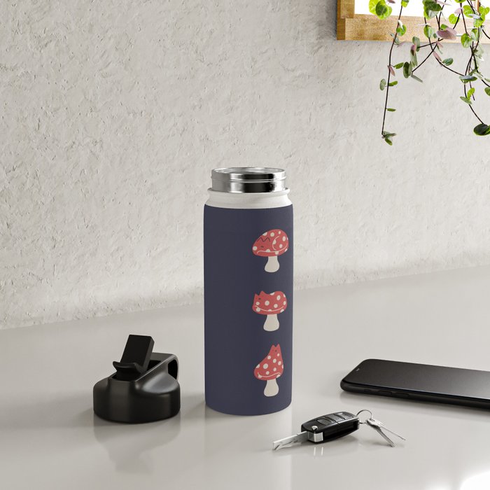 Cat and Plant 48: Cat Mushroom Water Bottle Gallery Image 4