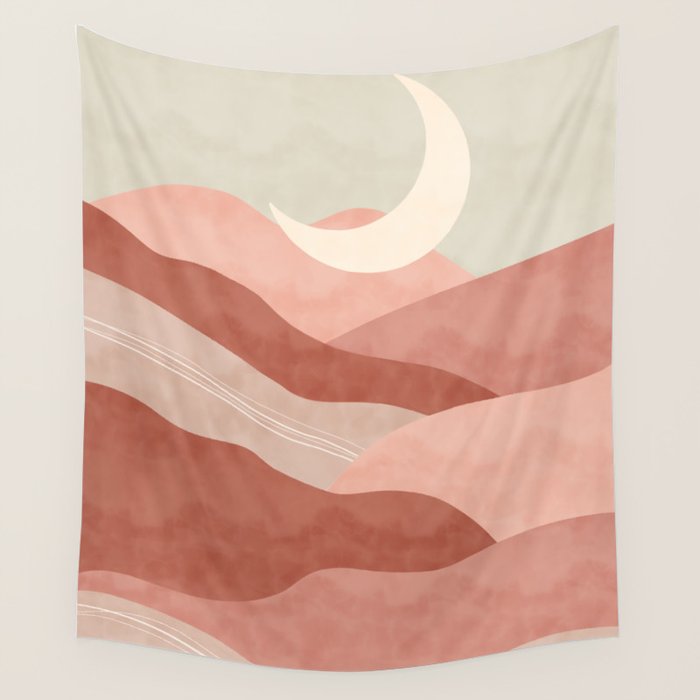 Reddish desert dunes moon Wall Tapestry Gallery Image 4