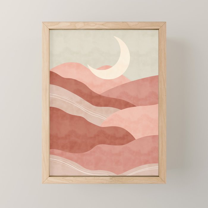 Reddish desert dunes moon Mini Art Print Gallery Image 1