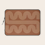 Geometric Lines in Terracotta and Beige 76 (Mid century Midern Rainbow Abstract) Laptop Sleeve Gallery Image 1