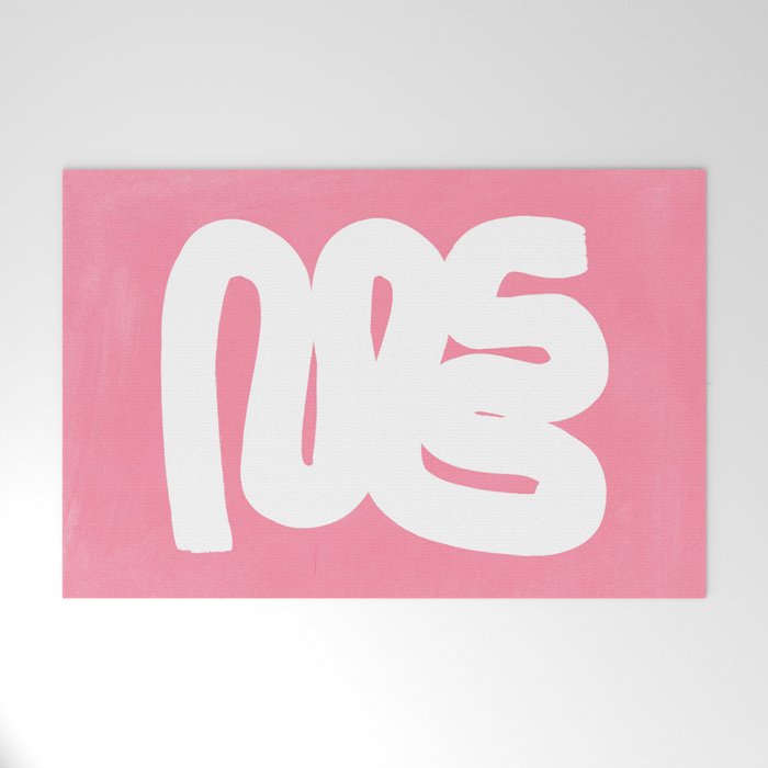 Pastel Pink Wiggle Run Welcome Mat Gallery Image 1