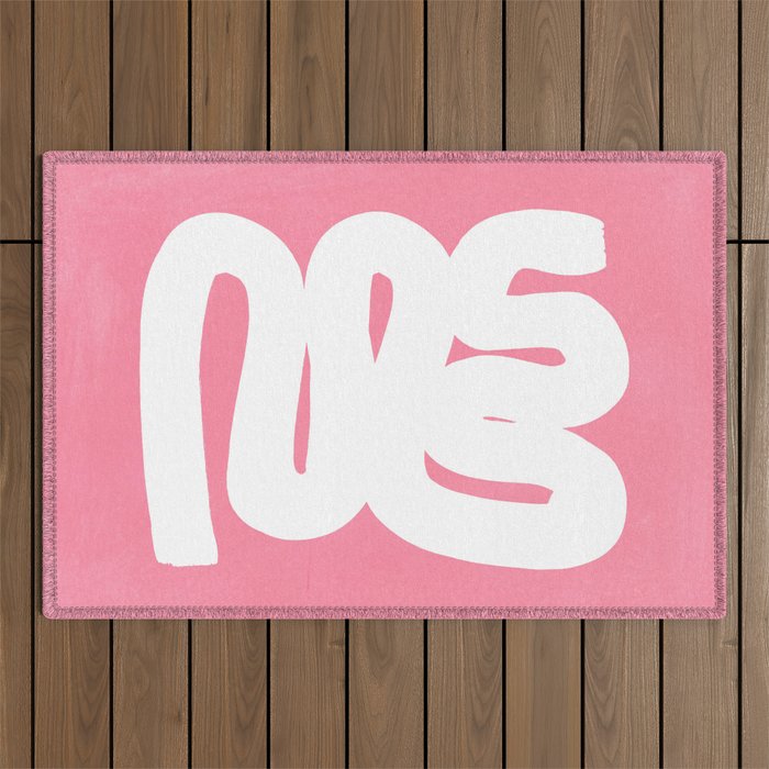 Pastel Pink Wiggle Run Outdoor Rug Gallery Image 1