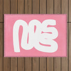 Pastel Pink Wiggle Run Outdoor Rug Gallery Image 1