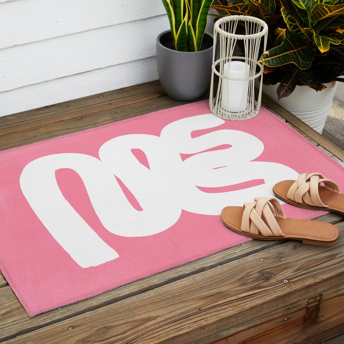 Pastel Pink Wiggle Run Outdoor Rug Gallery Image 2