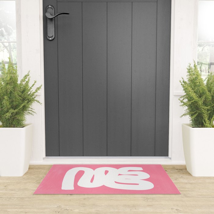 Pastel Pink Wiggle Run Welcome Mat Gallery Image 3