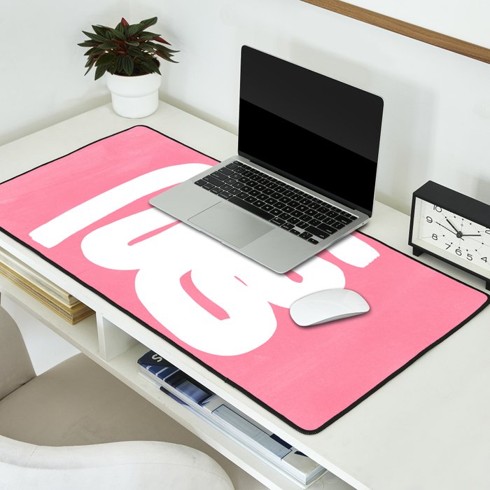 Pastel Pink Wiggle Run Desk Mat Gallery Image 2