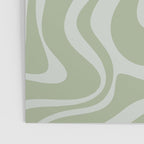 Liquid Swirl Retro Abstract Pattern in Sage Green and Light Sage Gray Poster Gallery Image 3