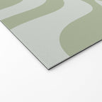 Liquid Swirl Retro Abstract Pattern in Sage Green and Light Sage Gray Welcome Mat Gallery Image 2