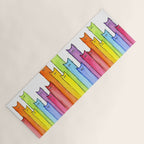 Cat Rainbow Watercolor Pattern Yoga Mat Gallery Image 1