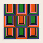 Colorful Retro Geometric Mod Portes Pattern II Orange Pink Green Blue  Wood Wall Art Gallery Image 1