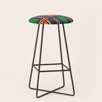 Colorful Retro Geometric Mod Portes Pattern II Orange Pink Green Blue  Stool Gallery Image 1
