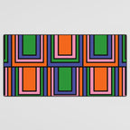 Colorful Retro Geometric Mod Portes Pattern II Orange Pink Green Blue  Desk Mat Gallery Image 3