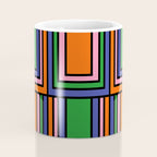 Colorful Retro Geometric Mod Portes Pattern II Orange Pink Green Blue  Coffee Mug Gallery Image 4
