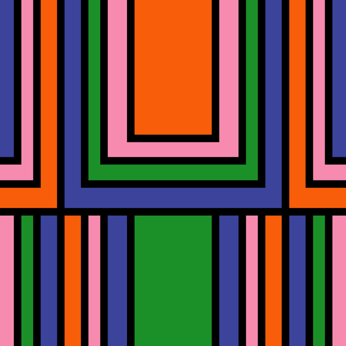 Colorful Retro Geometric Mod Portes Pattern II Orange Pink Green Blue  Coffee Mug Gallery Image 2
