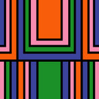 Colorful Retro Geometric Mod Portes Pattern II Orange Pink Green Blue  Coffee Mug Gallery Image 2