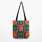 Colorful Retro Geometric Mod Portes Pattern II Orange Pink Green Blue  Tote Bag Gallery Image 2