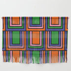 Colorful Retro Geometric Mod Portes Pattern II Orange Pink Green Blue  Wall Hanging Gallery Image 1