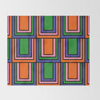 Colorful Retro Geometric Mod Portes Pattern II Orange Pink Green Blue  Throw Blanket Gallery Image 2
