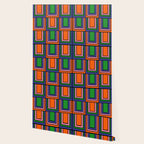 Colorful Retro Geometric Mod Portes Pattern II Orange Pink Green Blue  Wallpaper Gallery Image 2