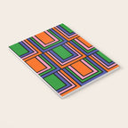 Colorful Retro Geometric Mod Portes Pattern II Orange Pink Green Blue  Notebook Gallery Image 3