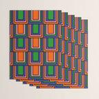 Colorful Retro Geometric Mod Portes Pattern II Orange Pink Green Blue  Wrapping Paper Gallery Image 3