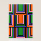 Colorful Retro Geometric Mod Portes Pattern II Orange Pink Green Blue  Stationery Card Gallery Image 2