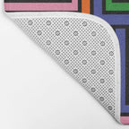 Colorful Retro Geometric Mod Portes Pattern II Orange Pink Green Blue  Bath Mat Gallery Image 2