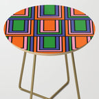 Colorful Retro Geometric Mod Portes Pattern II Orange Pink Green Blue  Side Table Gallery Image 2