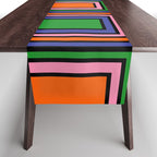 Colorful Retro Geometric Mod Portes Pattern II Orange Pink Green Blue  Table Runner Gallery Image 1