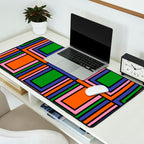 Colorful Retro Geometric Mod Portes Pattern II Orange Pink Green Blue  Desk Mat Gallery Image 2