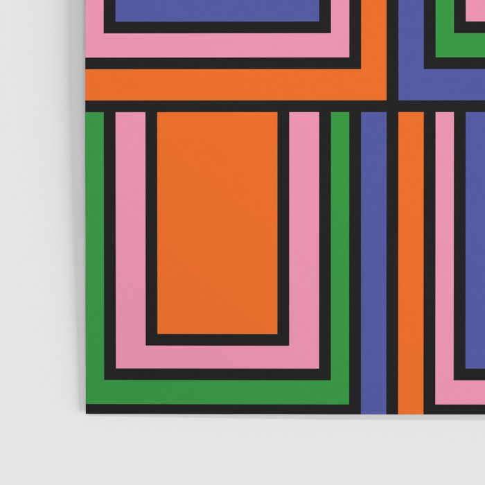 Colorful Retro Geometric Mod Portes Pattern II Orange Pink Green Blue  Poster Gallery Image 3