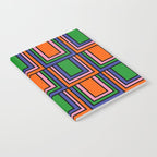 Colorful Retro Geometric Mod Portes Pattern II Orange Pink Green Blue  Notebook Gallery Image 2