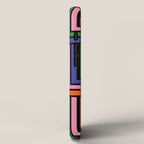 Colorful Retro Geometric Mod Portes Pattern II Orange Pink Green Blue  iPhone Case Gallery Image 2