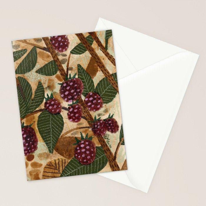 In Season in Red Raspberry and Forest Green Stationery Card Gallery Image 2