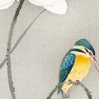 Kingfisher sitting on a lotus flower - Vintage Japanese Woodblock Print Art Coffee Mug Gallery Image 2