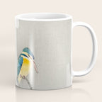 Kingfisher sitting on a lotus flower - Vintage Japanese Woodblock Print Art Coffee Mug Gallery Image 1