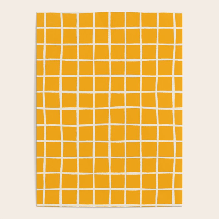 Criss Cross Stripes - Saffron Yellow Poster Gallery Image 1