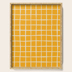 Criss Cross Stripes - Saffron Yellow Serving Tray Gallery Image 1