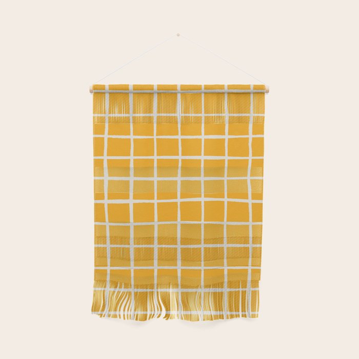 Criss Cross Stripes - Saffron Yellow Wall Hanging Gallery Image 1