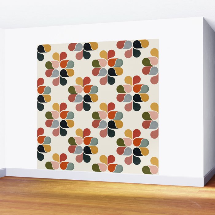 Retro geometry pattern Wall Mural Gallery Image 2