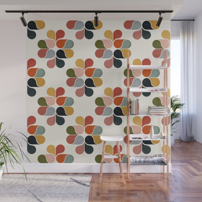 Retro geometry pattern Wall Mural Gallery Image 1